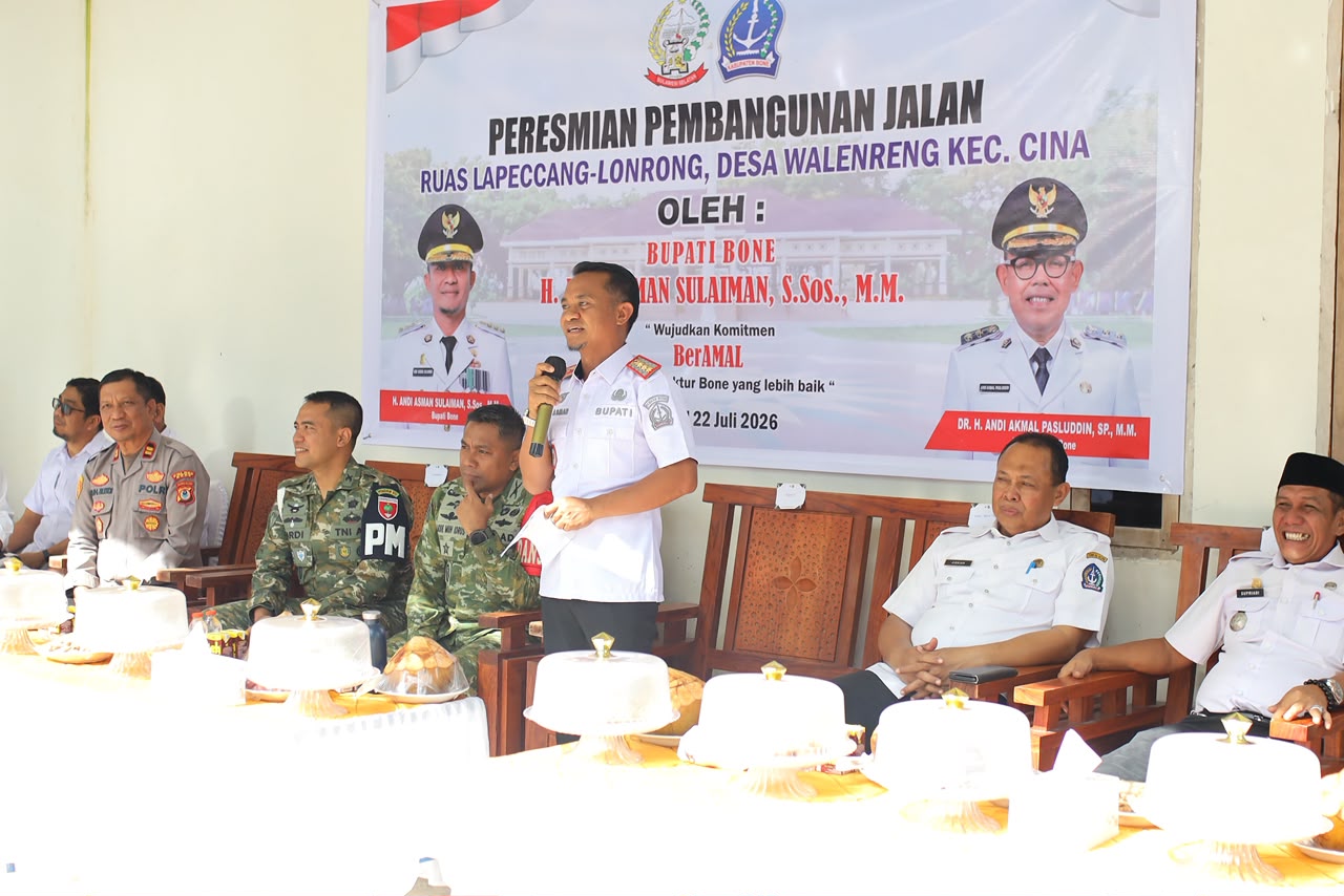 Bupati Bone Resmikan Jalan Lapeccang- Lonrong