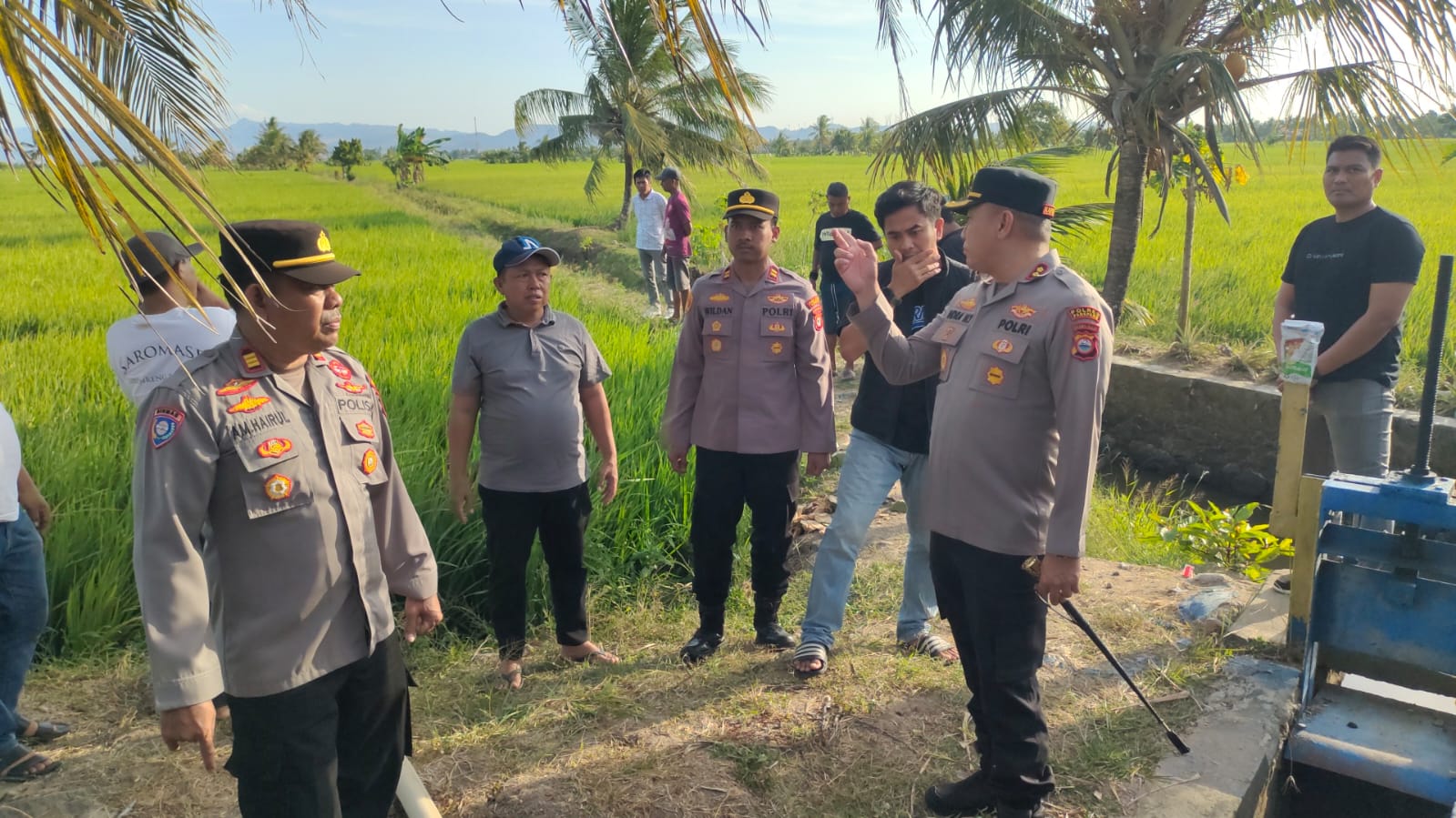 Polres Sidrap Kerahkan Water Cannon Bantu Aliri Sawah Warga di Desa Kanie