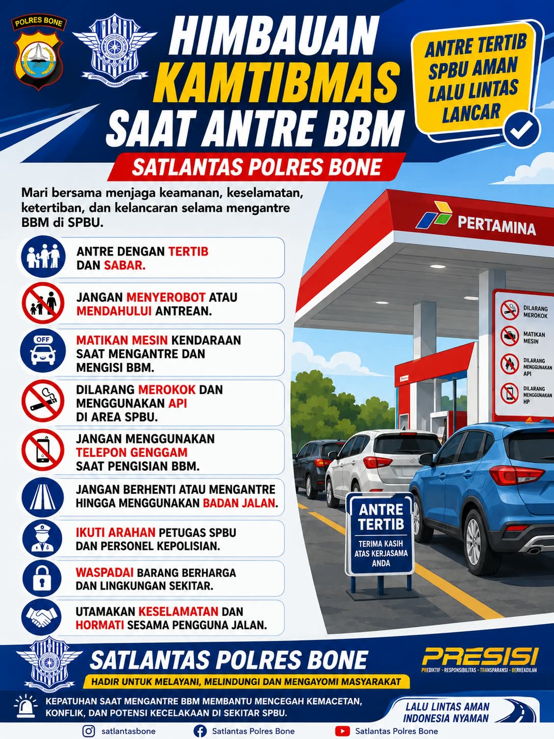 Kasat Lantas Polres Bone Imbau Warga Tertib Antre BBM dan Utamakan Keselamatan