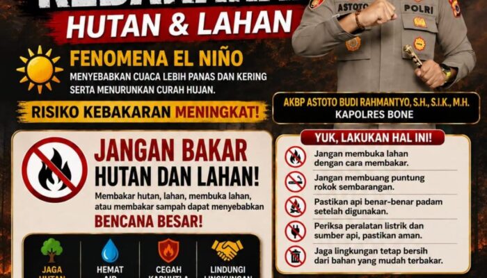 Kapolres Bone Ingatkan Warga Waspada Karhutla di Tengah El Nino