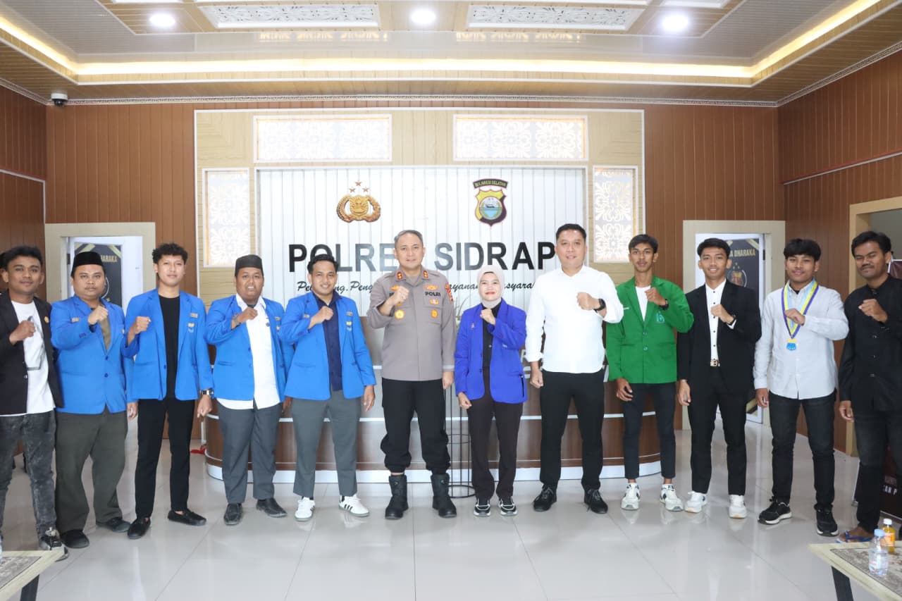 Audiensi HMI-PMII, Kapolres Sidrap Tekankan Kolaborasi dengan Mahasiswa