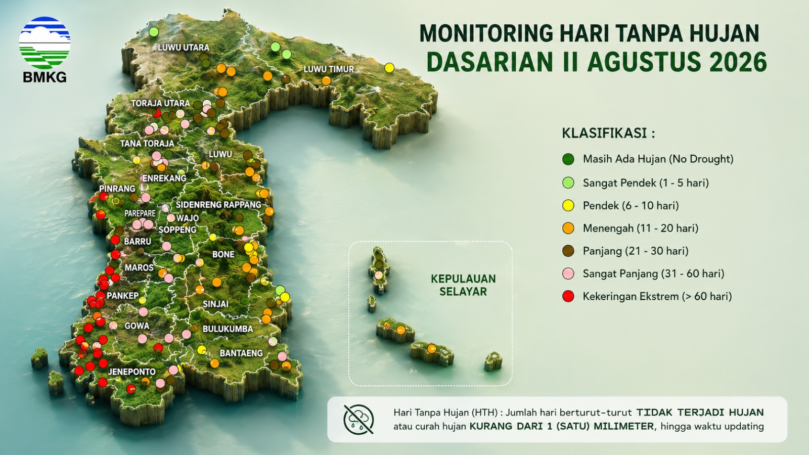 Maros Alami 81 Hari Tanpa Hujan, Masuk Kategori Kekeringan Ekstrem