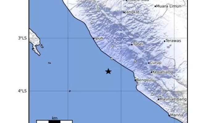 Perairan Bengkulu Diguncang Gempa, Getaran Terasa hingga Enggano
