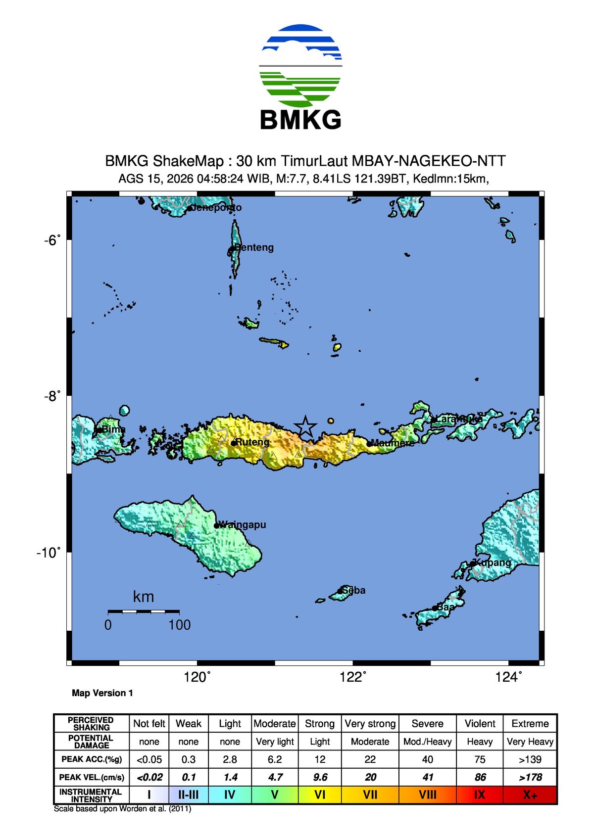 BMKG: Gempa M7,7 di Flores Berpotensi Tsunami, Manggarai Utara Hingga Jeneponto Siaga