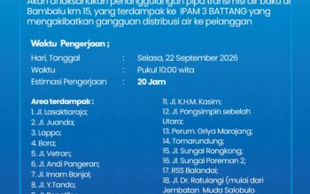 18 Wilayah Palopo Terdampak Pengerjaan Pipa, Warga Diminta Tampung Air 18 Wilayah Palopo Terdampak Pengerjaan Pipa, Warga Diminta Tampung Air