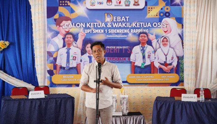 KPU Sidrap Monitor Debat Pilketos SMKN 1, Dua Paslon Adu Visi dan Program