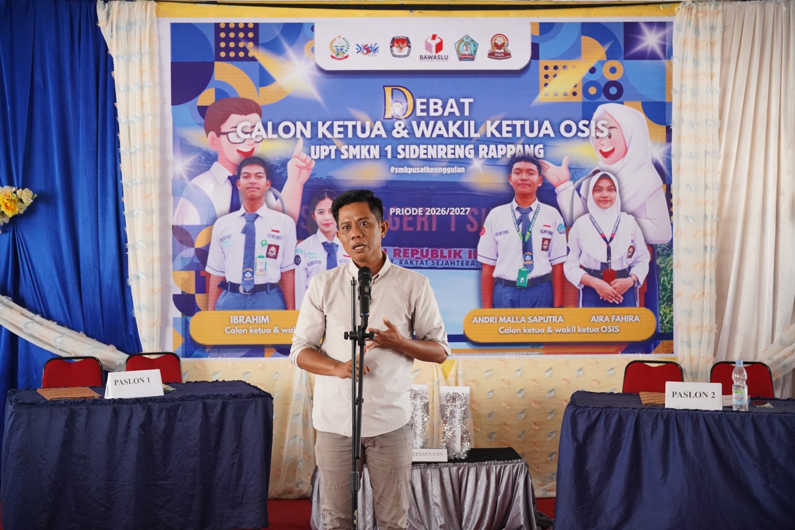 KPU Sidrap Monitor Debat Pilketos SMKN 1, Dua Paslon Adu Visi dan Program