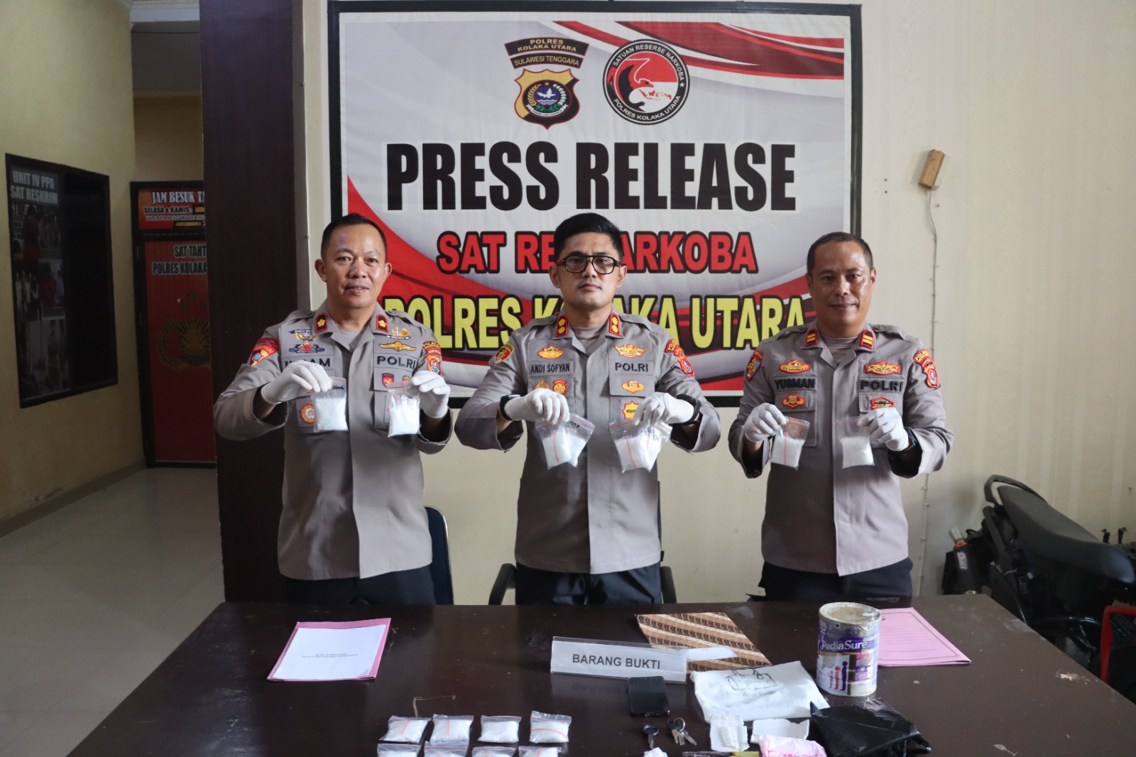 Prestasi Awal Kapolres Kolut, Satresnarkoba Sita 975,58 Gram Sabu